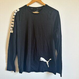 🖤 PUMA Black Long Sleeve Logo Shirt – Size M